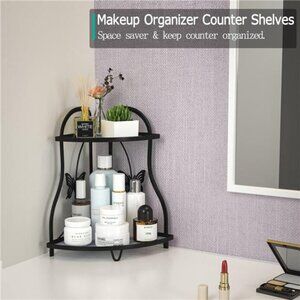 Corner Bathroom Sink Organizer Countertop Shelf, Kitchen Corner Spice Rack